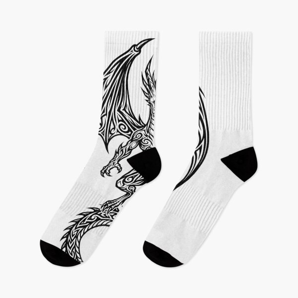 Item preview, Muscular Upright Dragon with Arched Wings – Tribal Swirl Dragon Knight Design designed and sold by DragonSerpent Ink.