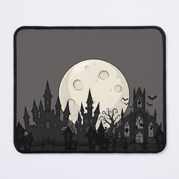 Item preview, Gothic Spooky Town Skyline Haunted Castle Full Moon Halloween designed and sold by ChubbyGoong.