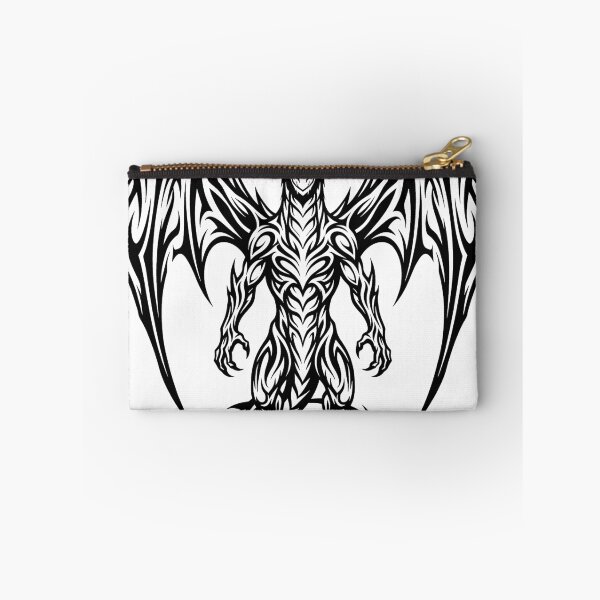 Item preview, Elegant Upright Dragon with Circle Tail – Flowing Blackwork Dragon Design designed and sold by DragonSerpent Ink.