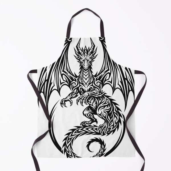 Item preview, Crowned Tribal Dragon with Open Circle – Modern Dragon Ring Tattoo Design designed and sold by DragonSerpent Ink.