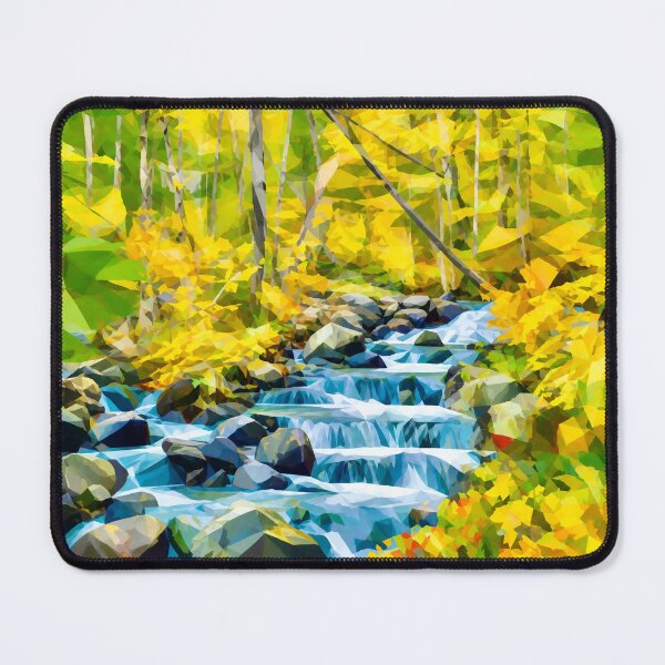 Item preview, Geometric Low Poly Autumn Landscape with River designed and sold by Vicky Brago-Mitchell®.