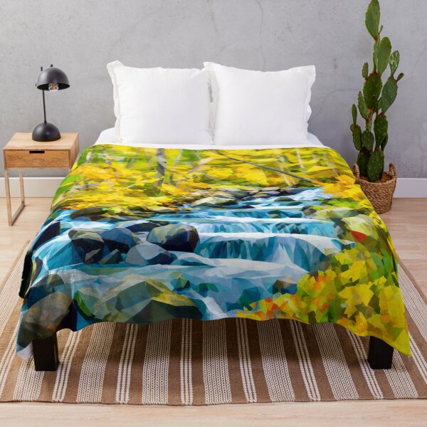 Item preview, Geometric Low Poly Autumn Landscape with River designed and sold by Vicky Brago-Mitchell®.