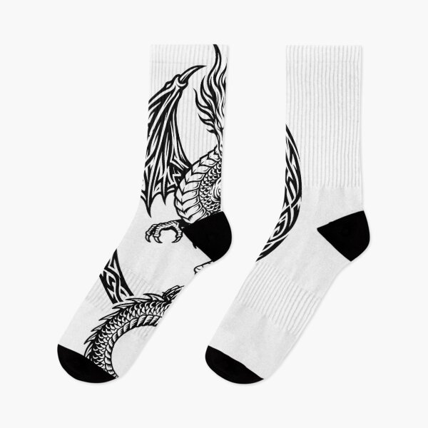 Artikelvorschau, Schwarzes und weißes Drachenemblem mit Knotenmuster – Schuppiges Drachenkreisdesign entworfen und verkauft von DragonSerpent Ink.