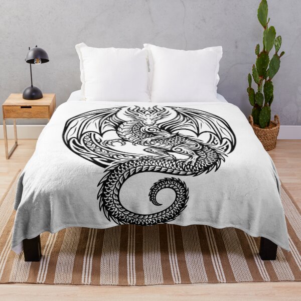Item preview, Flame Mane Dragon in Wing Circle – Tribal Scale Dragon Roundel Design designed and sold by DragonSerpent Ink.