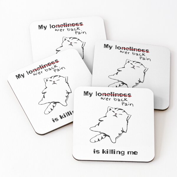 Item preview, My lower back pain is killing me cat designed and sold by PopcornpunkART.