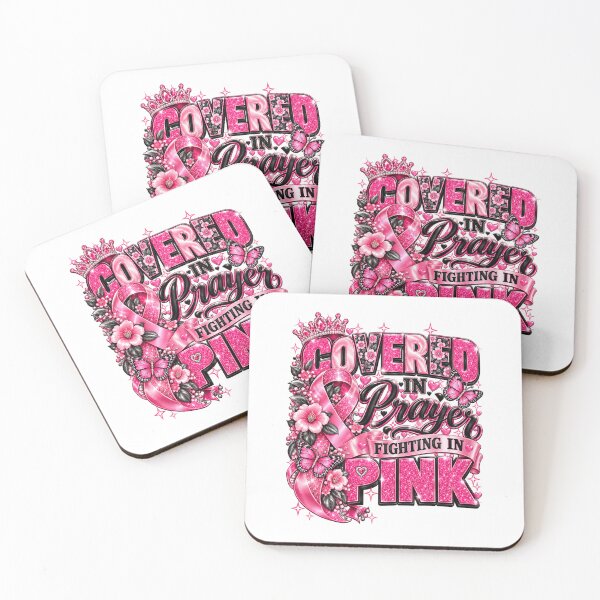 Item preview, Covered In Prayer Fighting In Pink Crown Breast Cancer Awareness designed and sold by GitSticker.