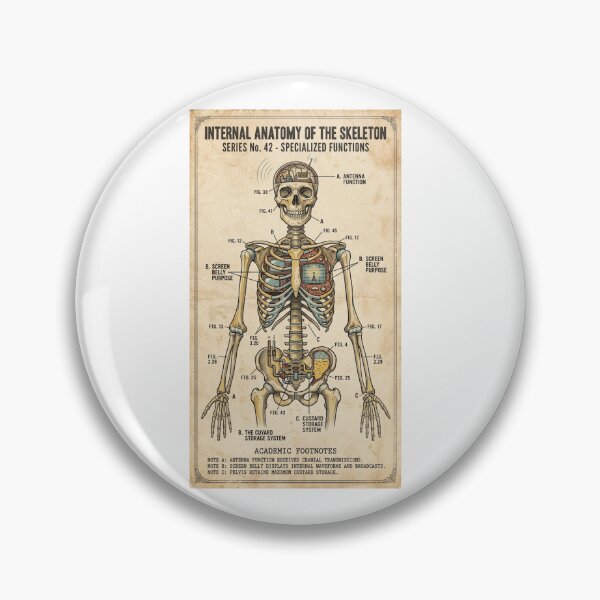 Item preview, Internal Anatomy Of The Skeleton Vintage Sci-Fi Robot Diagram Funny designed and sold by inkfluenceart.
