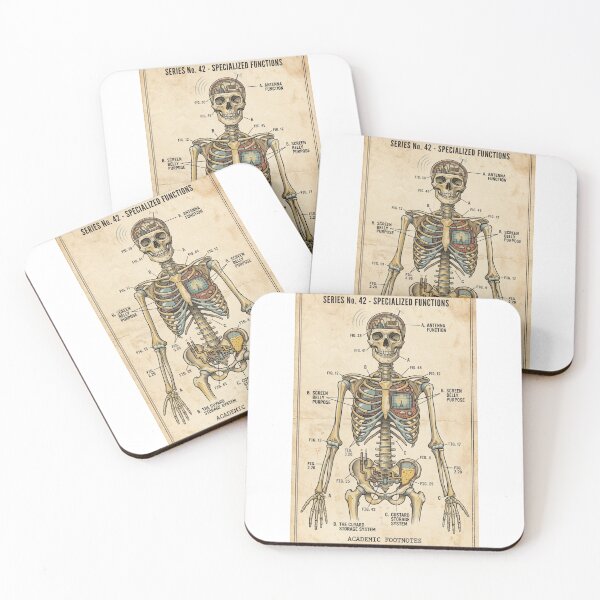 Item preview, Internal Anatomy Of The Skeleton Vintage Sci-Fi Robot Diagram Funny designed and sold by inkfluenceart.
