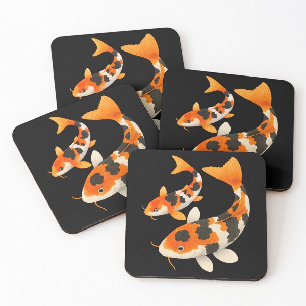 Item preview, Koi Fish and Baby Fry – Orange, Black and White Watercolor designed and sold by Madeline Binder Art & Design.