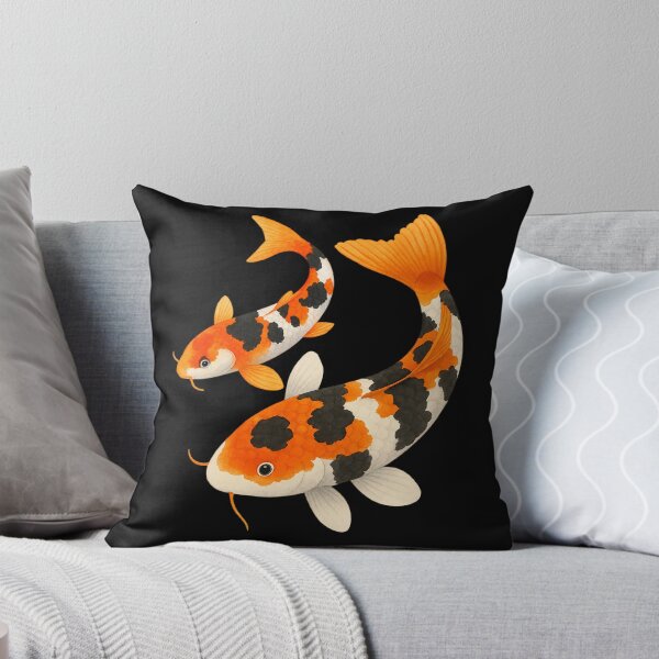 Item preview, Koi Fish and Baby Fry – Orange, Black and White Watercolor designed and sold by Madeline Binder Art & Design.
