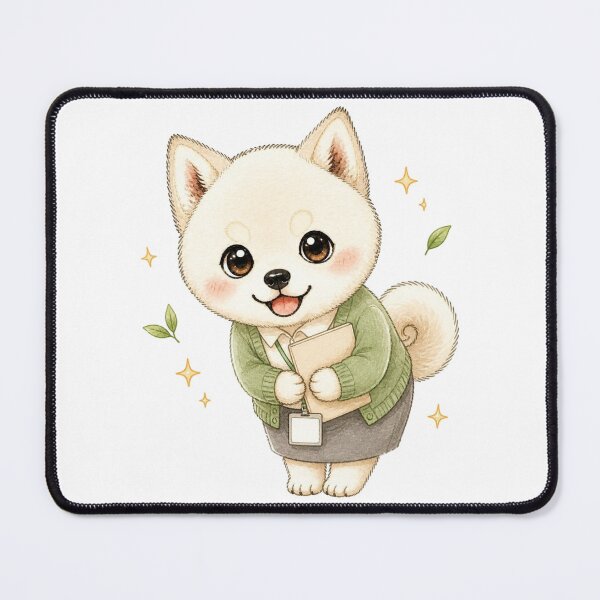 Item preview, Grateful Office Cream Shiba Inu designed and sold by Kawaii Matcha Studio.