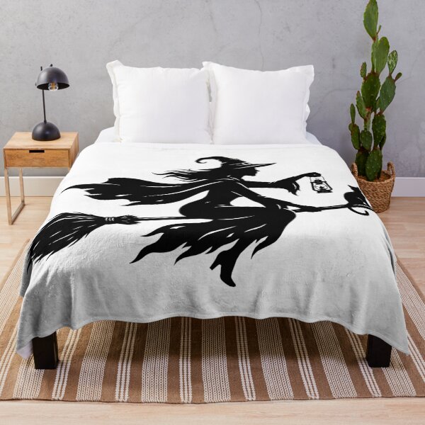 Item preview, Witch Flying on Broom with Cat Silhouette designed and sold by brandingpro.