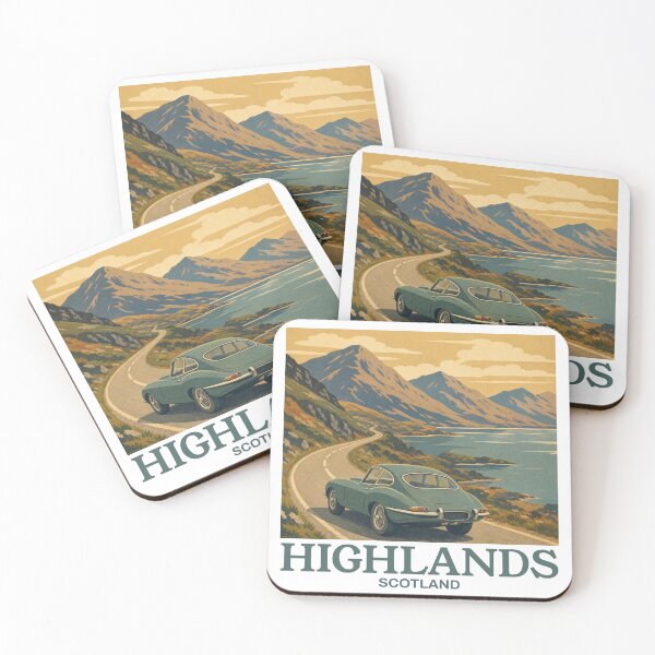 Item preview, Highlands Scotland Travel Poster designed and sold by Automotive Art by Greg.