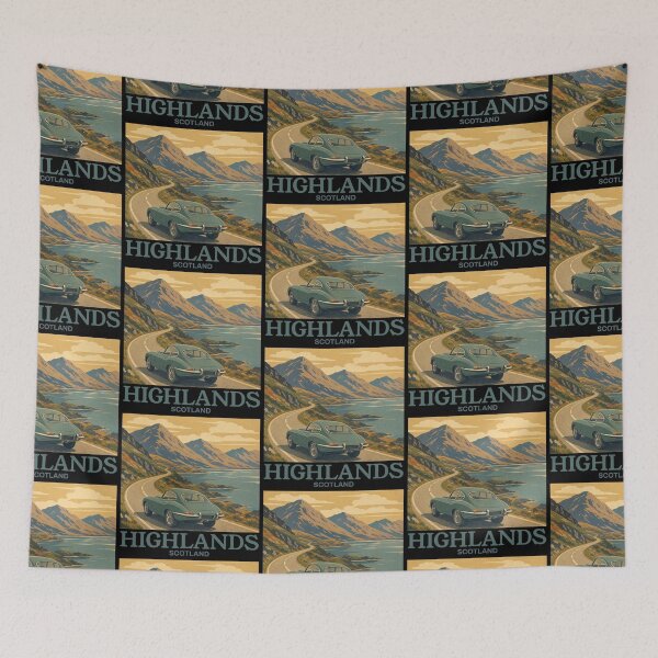 Item preview, Highlands Scotland Travel Poster designed and sold by Automotive Art by Greg.