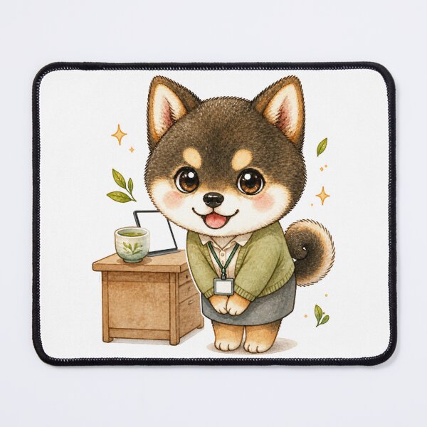 Item preview, Sesame Shiba Inu Polite Greeting at Work designed and sold by Kawaii Matcha Studio.