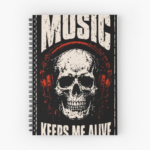 Item preview, Music Keeps Me Alive Skull Headphones designed and sold by brandingpro.