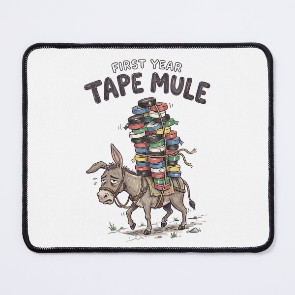 Item preview, First Year Tape Mule – Electrician Apprentice Hazing Journeyman Trades Humor Comic Art designed and sold by Luminari Creations.