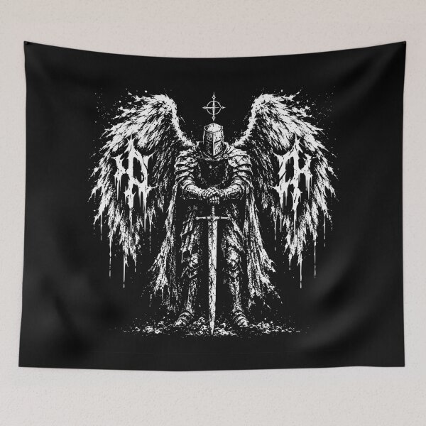 Item preview, Dark Winged Knight with Sword Gothic Art designed and sold by brandingpro.