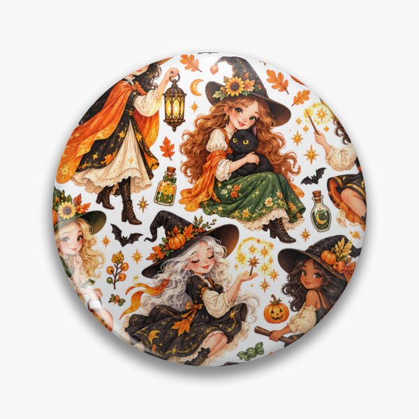 Item preview, Cute Halloween Witches Girly Witchy Aesthetic designed and sold by Retro Arabica.