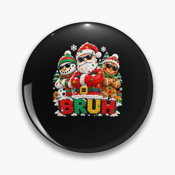 Item preview, Bruh Xmas Santa Snowman Gingerbread Building Blocks Boys designed and sold by Juansustait.