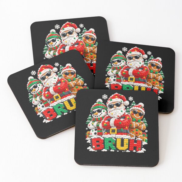 Item preview, Bruh Xmas Santa Snowman Gingerbread Building Blocks Boys designed and sold by Juansustait.