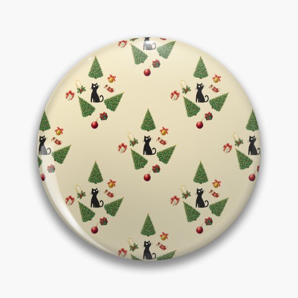 Item preview, Black Cat Christmas Pattern – Cute Holiday Cats and Trees designed and sold by Flare-shiningray.