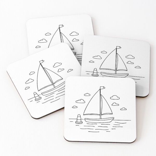 Item preview, A yacht close to a buoy floating gently in the water designed and sold by rasagamastore.