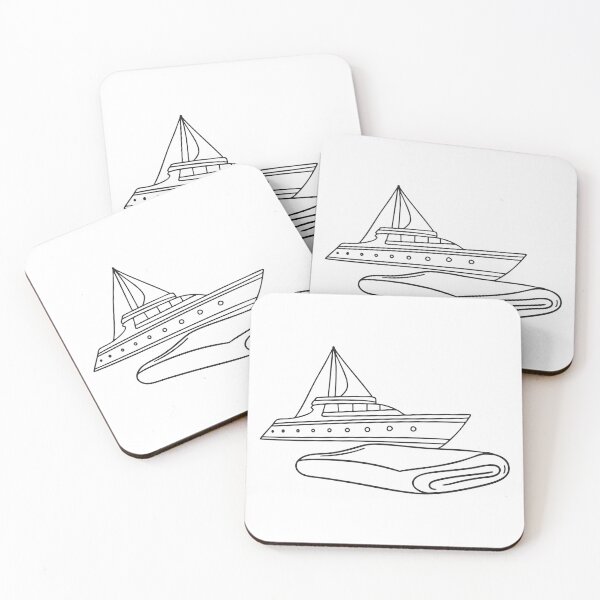Item preview, A yacht close to a folded towel resting on the deck designed and sold by rasagamastore.