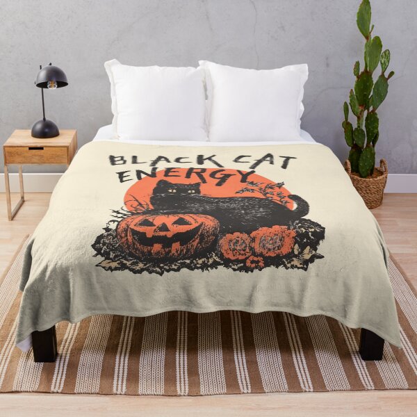 Item preview, Retro Halloween Black Cat Energy designed and sold by Vicky021.