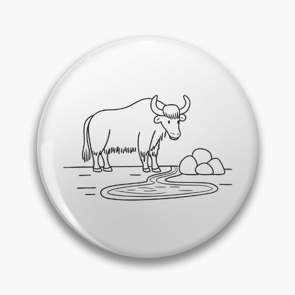 Item preview, A yak close to a stream flowing through rocky terrain designed and sold by rasagamastore.