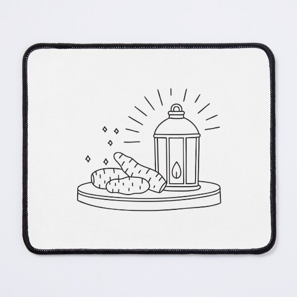 Item preview, A yam beside a lantern casting warm light on the table designed and sold by rasagamastore.