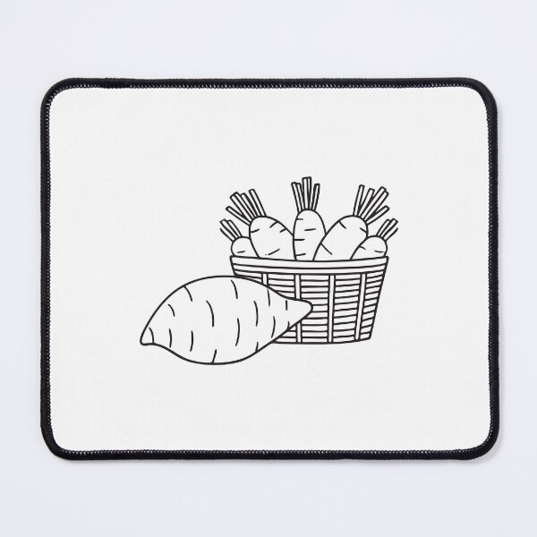 Item preview, A yam beside a woven basket filled with root vegetables designed and sold by rasagamastore.