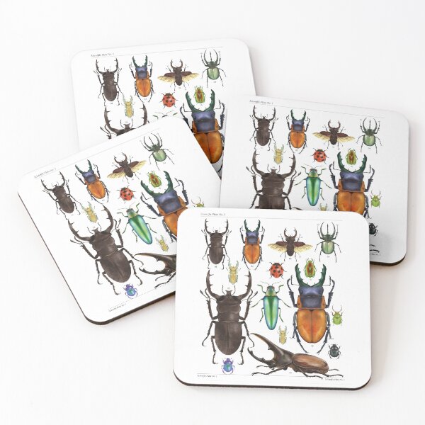 Item preview, Vintage Beetle Scientific Plate - Stag Beetle, Hercules Beetle, Jewel Beetle Entomology Illustration designed and sold by EarthAlly.