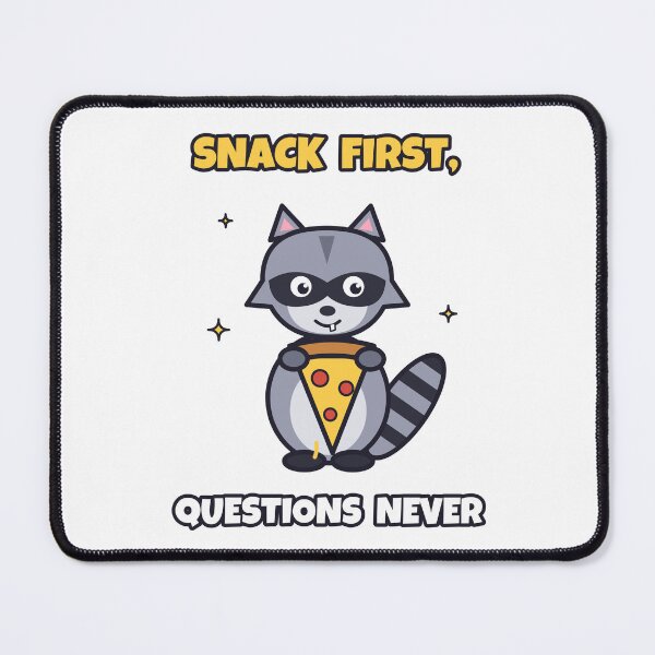 Item preview, Snack First Questions Never Funny Raccoon Pizza designed and sold by Baptiste66.