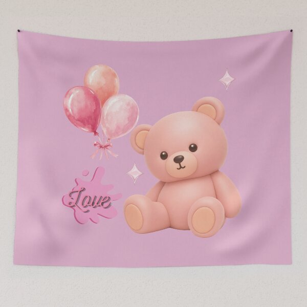 Item preview, Cute Pink Teddy Bear with Balloons and Sparkles Love designed and sold by Shakira & Sahir Press Alliance.