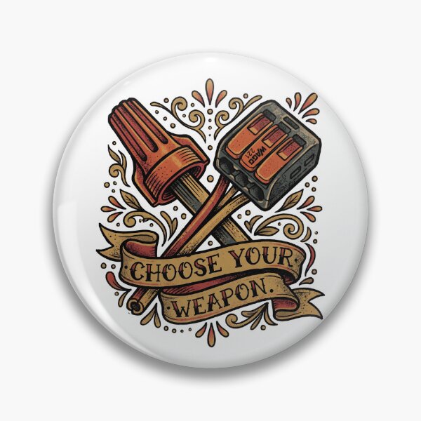 Item preview, Choose Your Weapon Wago vs Wire Nut – Electrician Connector Debate Vintage Tattoo Flash Trades Art designed and sold by Luminari Creations.