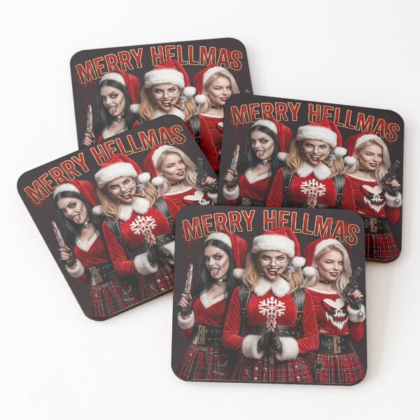 Item preview, Merry Hellmas Three Santa Girls Trio designed and sold by Voodoo Store Paranormal Collections.