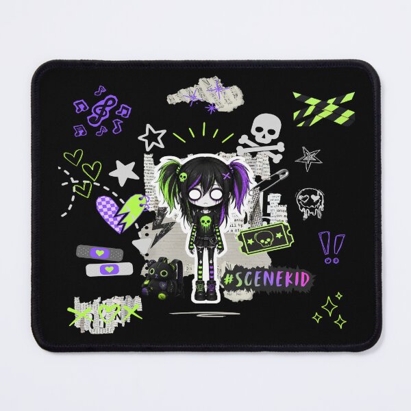Item preview, Y2K Scenecore Aesthetic #SCENEKID Sticker Bomb Cyber Emo Art Print designed and sold by Side By Side Studio.