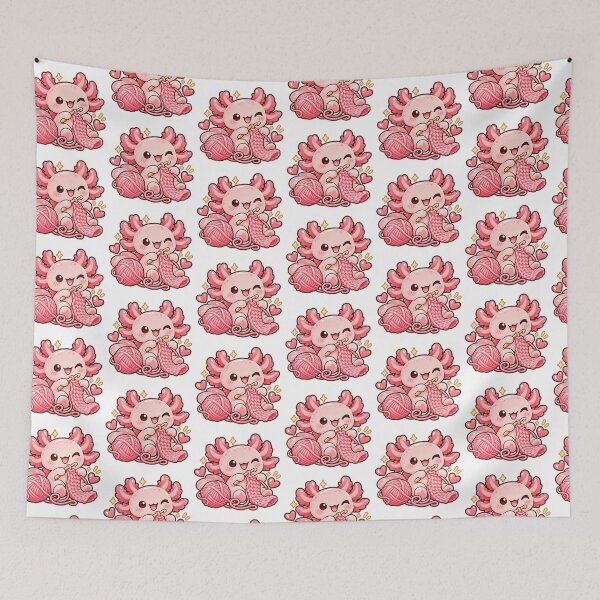 Item preview, Kawaii Crochet Axolotl With Pink Yarn designed and sold by Mochivelle Studio.