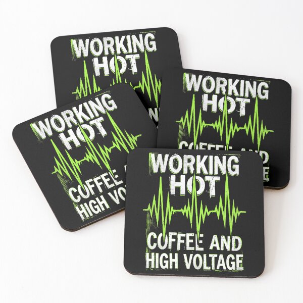 Item preview, Working Hot Coffee and High Voltage – Electrician Live Wire Adrenaline Industrial Grunge Art designed and sold by Luminari Creations.