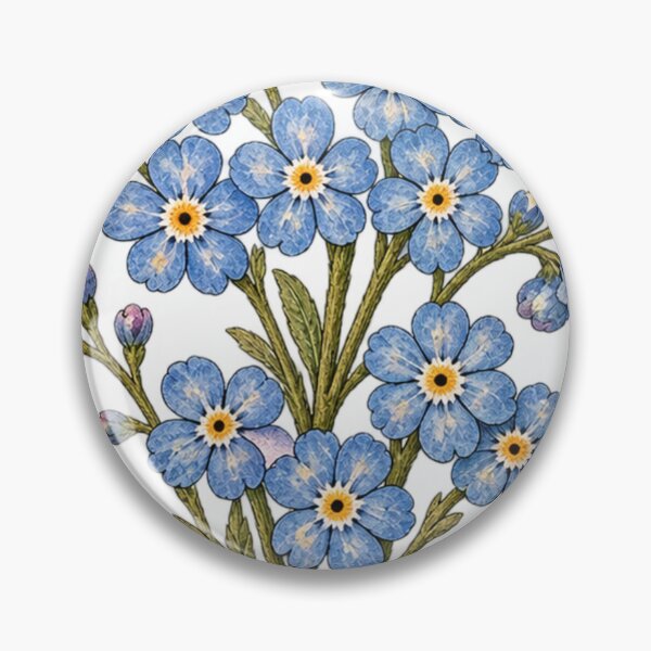 Item preview, Vintage Forget Me Not Botanical Blue Wildflower Illustration designed and sold by Anstickerrr.