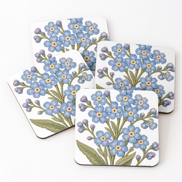 Item preview, Vintage Forget Me Not Botanical Blue Wildflower Illustration designed and sold by Anstickerrr.