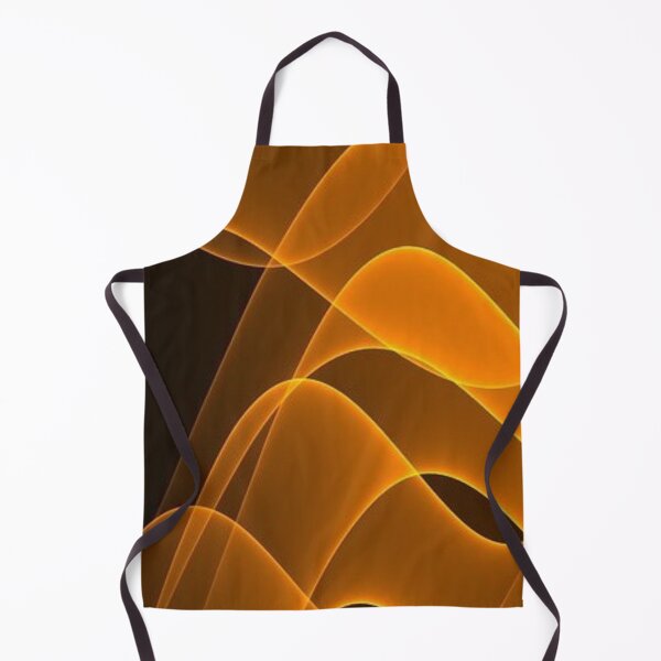 Item preview, Glowing Orange Abstract Waves – Golden Amber Light on Dark Background designed and sold by shoppersgallery.
