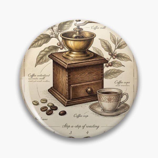 Item preview, Vintage Coffee Mill and Roasting Chart - Heritage Coffee Notebook designed and sold by MissoStudio.