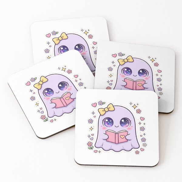 Item preview, Cute Pastel Book Ghost With Galaxy Eyes designed and sold by OmniaRozza.