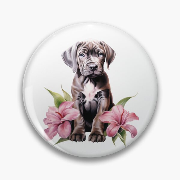 Item preview, Pink Lily Puppy | Elegant Floral Aesthetic Art designed and sold by Mandayartstudio.