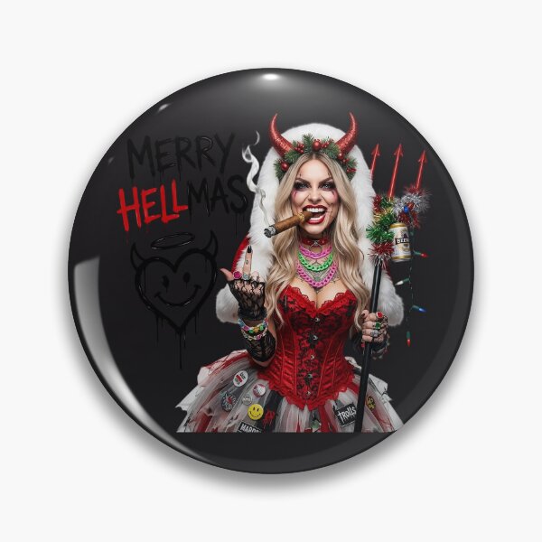 Item preview, Merry Hellmas Devil Horns Pitchfork Girl designed and sold by Voodoo Store Paranormal Collections.