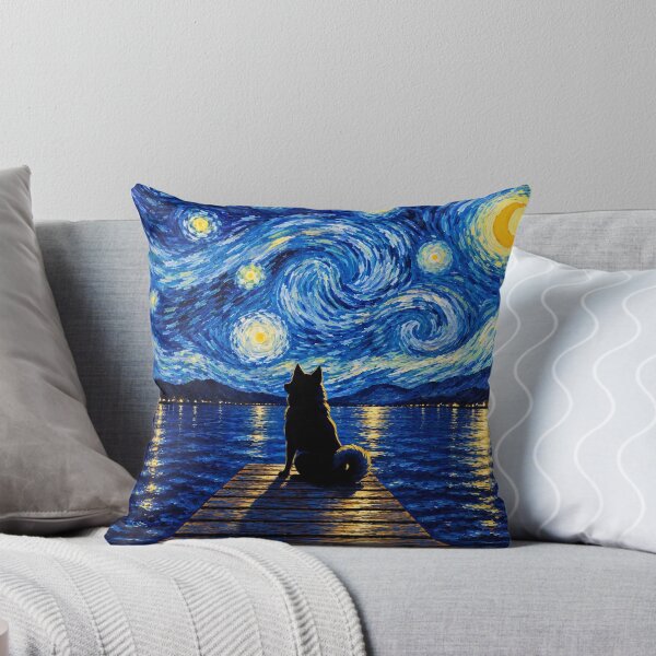 Item preview, Funny Finnish Spitz Starry Night Painting Bridge Star Mom Dad Kids designed and sold by FurryHavenPH.