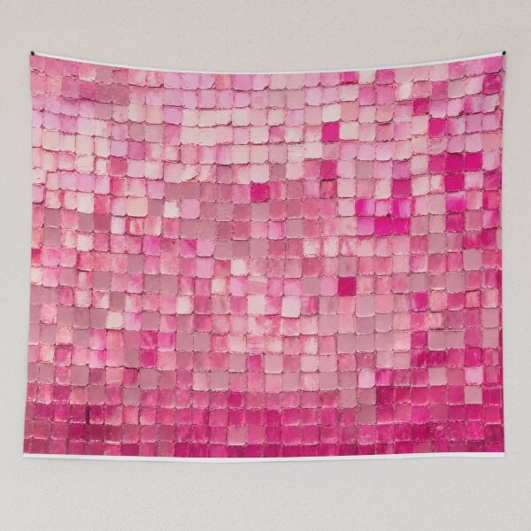 Item preview, Pink Mosaic – Blush & Fuchsia Impasto Abstract designed and sold by Fun In The Sun .