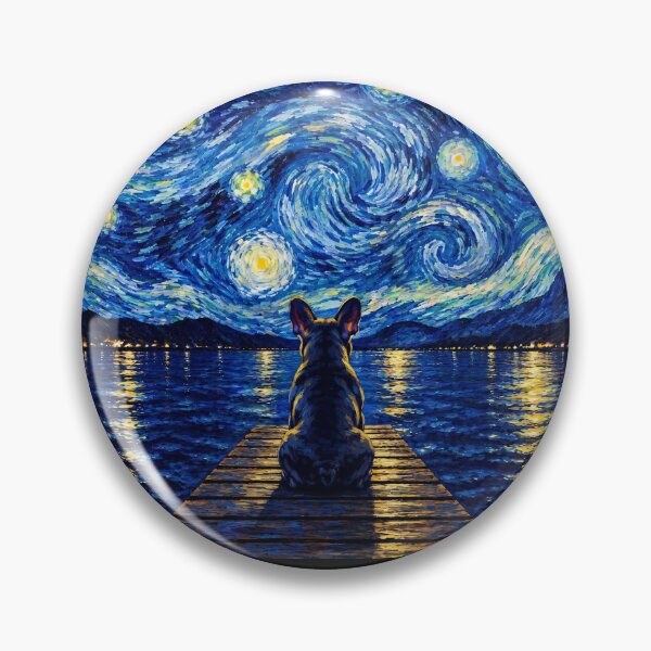 Item preview, Funny French Bulldog Starry Night Painting Bridge Star Mom Dad Kids designed and sold by FurryHavenPH.